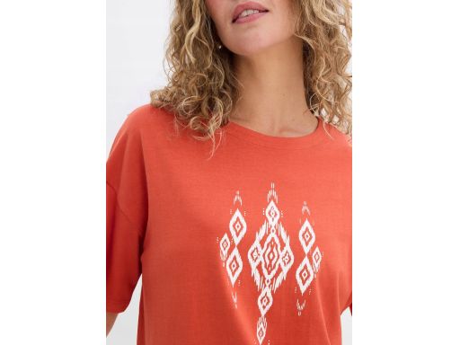 B.P.C t-shirt damski miedziany z białym wzorem ^40/42