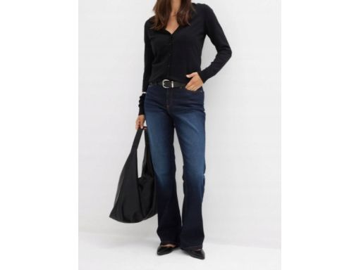 B.P.C ciemne jeansy bootcut granatowe 52.