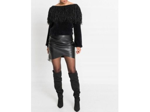 B.P.C spódnica eko skóra czarna z marszczeniem r.48