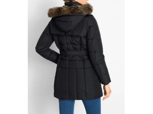 B.P.C kurtka czarna pikowana dłuższa z kapturem 44.
