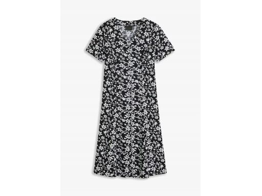 B.P.C sukienka letnia z wiskozy czarna w białe kwiatki 44.