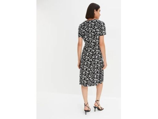 B.P.C sukienka letnia z wiskozy czarna w białe kwiatki 44.