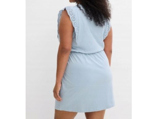 B.P.C niebieska sukienka z ażurowym haftem r.44/46