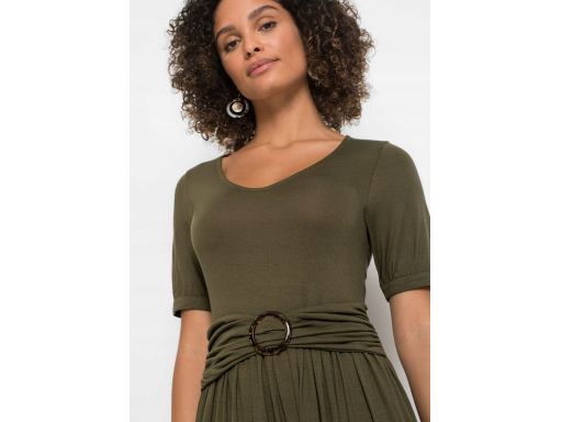 B.P.C zielona sukienka midi khaki ^40/42