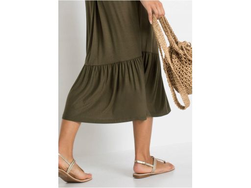 B.P.C zielona sukienka midi khaki ^40/42