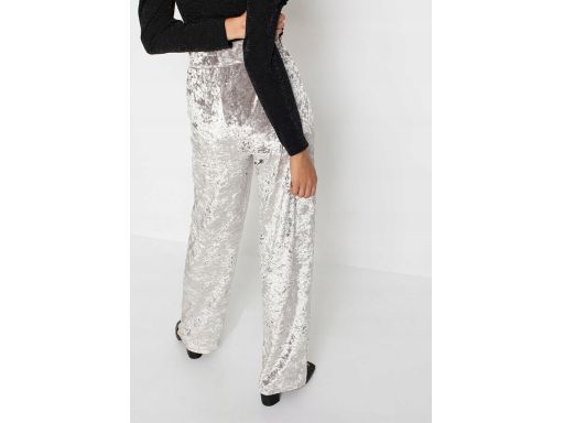 B.P.C spodnie aksamitne srebrno-szare 32/34.