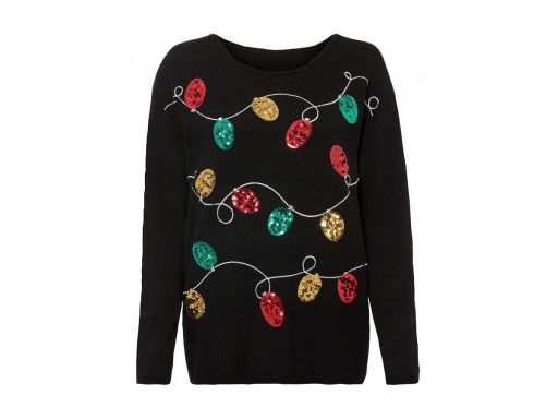 B.P.C sweter świąteczny bombki z cekinów 32/34.