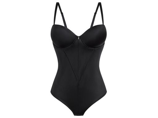 B.P.C. body na fiszbinach czarne z połyskującego materiału ^90B