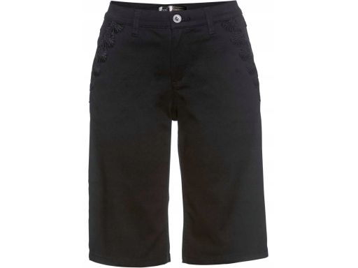 *B.P.C czarne krótkie spodenki z koronką 36.