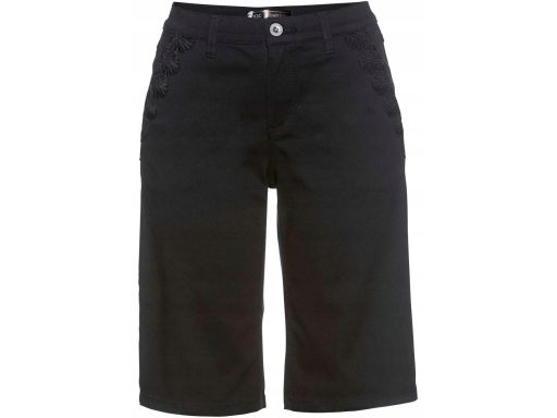 *B.P.C czarne krótkie spodenki z koronką 36.