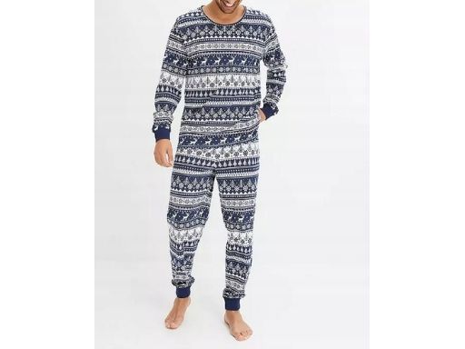 B.P.C piżama męska granatowo-biała we wzory M.