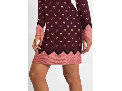 B.P.C ołówkowa sukienka dzianinowa we wzory 32/34.