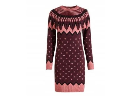B.P.C ołówkowa sukienka dzianinowa we wzory 32/34.