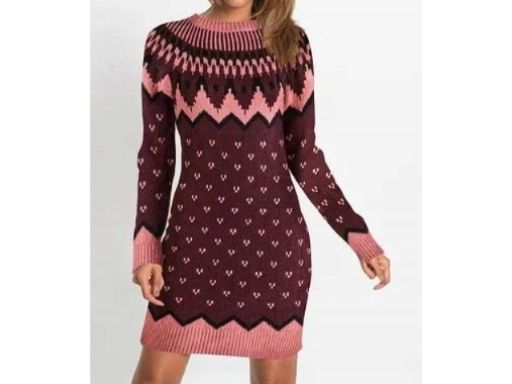 B.P.C ołówkowa sukienka dzianinowa we wzory 32/34.
