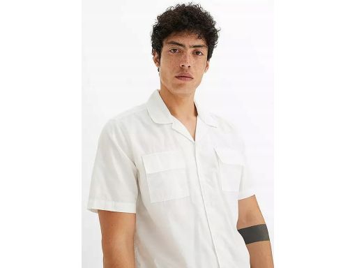 B.P.C koszula męska z krótkim rękawem biała bawełniana r.45/46