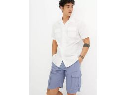 B.P.C koszula męska z krótkim rękawem biała bawełniana r.45/46