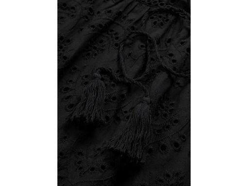 B.P.C czarna sukienka z ażurowym haftem ^38
