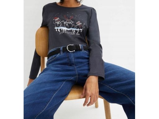 B.P.C bluzka ciemnoszara z dżetami świąteczna r.48/50