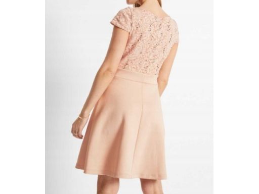 B.P.C sukienka koronkowa z cekinami antyczny róż r.36/38