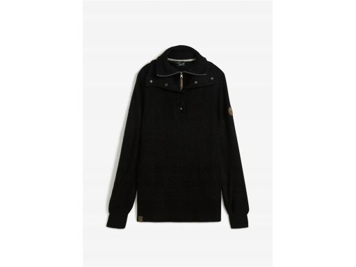 B.P.C czarny sweter ze stójką i suwakiem 48/50.