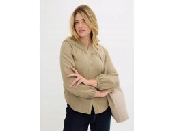B.P.C bluzka koszulowa khaki z koronką 44.