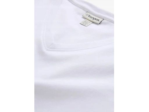 B.P.C t-shirt damski biały bez rękawów z dekoltem w serek 44/46.