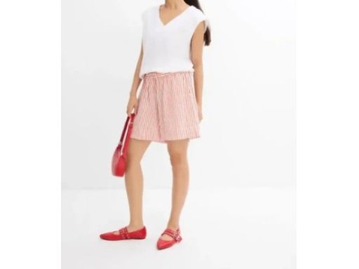 B.P.C t-shirt damski biały bez rękawów z dekoltem w serek 44/46.