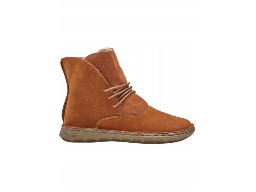 B.P.C brązowe botki naturalna skóra zamszowa r.35