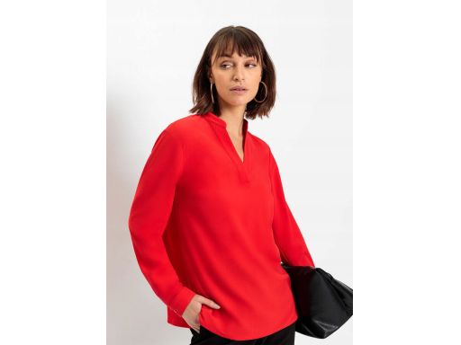 B.P.C bluzka koszulowa czerwona z krepy ^36