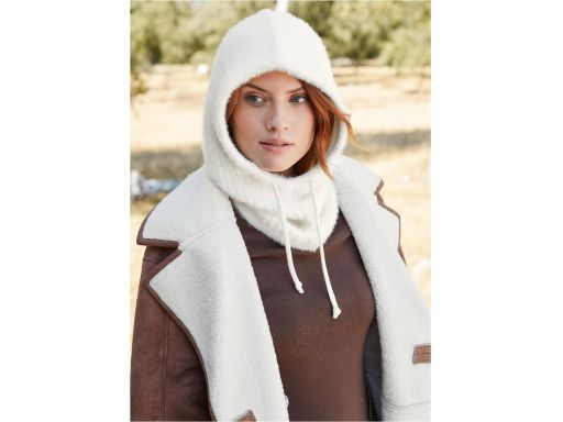 B.P.C kaptur dzianinowy z kominem zielony PISTACJOWY ^one size