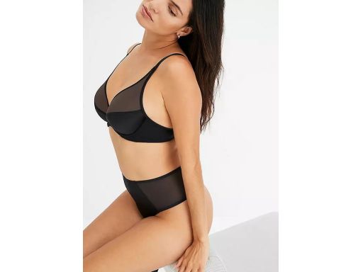 B.P.C biustonosz miękki na fiszbinie czarny z siateczką r.90D