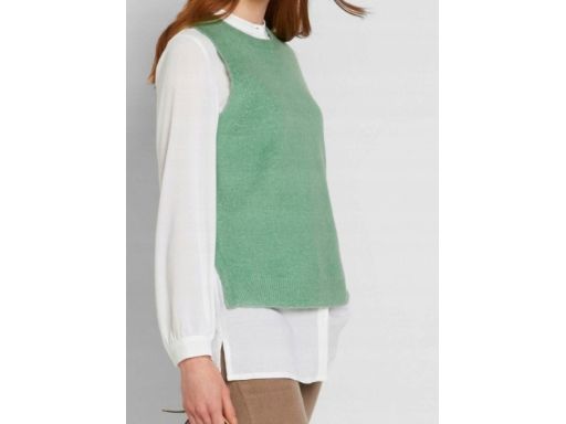 B.P.C kamizelka dzianinowa zielone sweter bez rękawów r.36/38