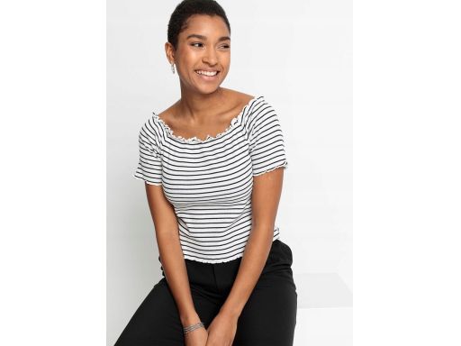 B.P.C krótka bluzka w paski prążkowana ^40/42
