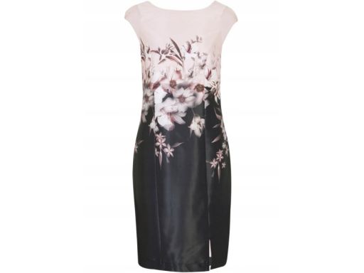 B.P.C atrakcyjna sukienka w kwiaty satyna r.40
