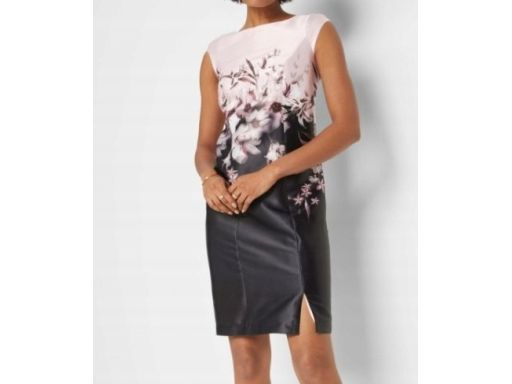 B.P.C atrakcyjna sukienka w kwiaty satyna r.40