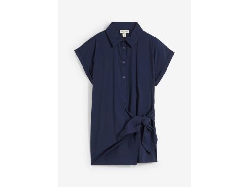 B.P.C bluzka koszulowa granatowa dłuższa z wiązaniem 36.