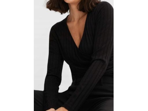 B.P.C bluzka kopertowa prążkowana RÓŻOWA ^36/38