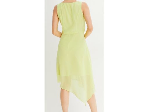 B.P.C asymetryczna sukienka żółta neonowa szyfonowa ^44