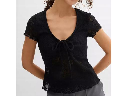B.P.C bluzka czarna koronkowa prześwitująca 44/46.