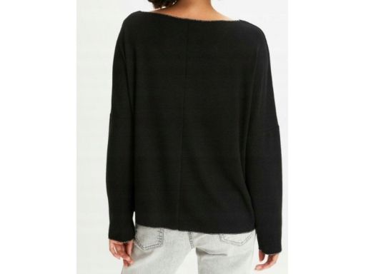 B.P.C czarna bluzka dzianinowa ze srebrnym wzorem świątecznym ^40/42