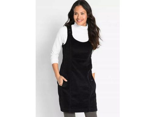 B.P.C sukienka sztruksowa ogrodniczka czarna ^48