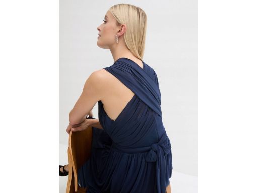 B.P.C sukienka wieczorowa granatowa siateczkowa r.38