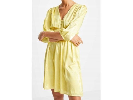 B.P.C sukienka satynowa we wzory żółta ^38