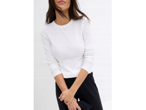 B.P.C bluzka prążkowana biała z długim rękawem ^52/54