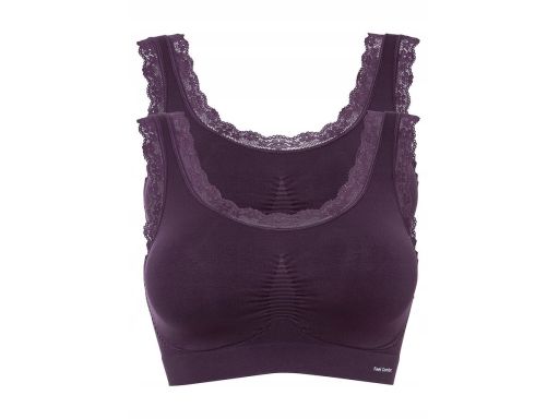 B.P.C 2-pak biustonoszy bezszwowy Feel Comfort fioletowy ^L