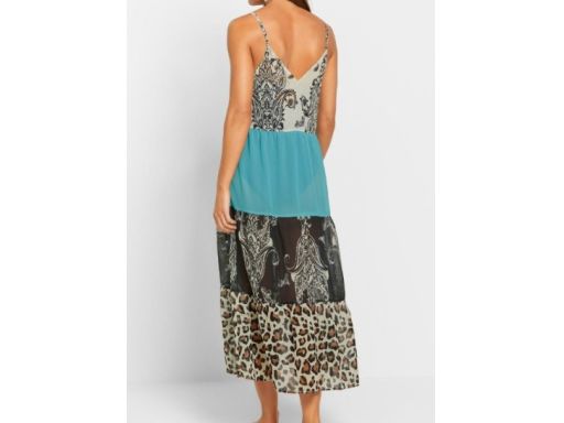 B.P.C długa sukienka szyfonowa plażowa we wzory ^36