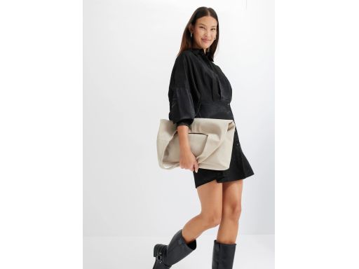 B.P.C sukienka koszulowa satynowa czarna mini 38.