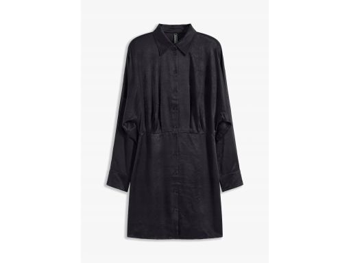 B.P.C sukienka koszulowa satynowa czarna mini 38.