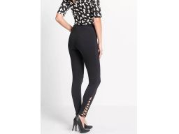 B.P.C legginsy damskie czarne z wycięciem ^40/42