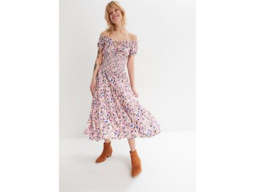 B.P.C midi sukienka carmen we wzory 36.